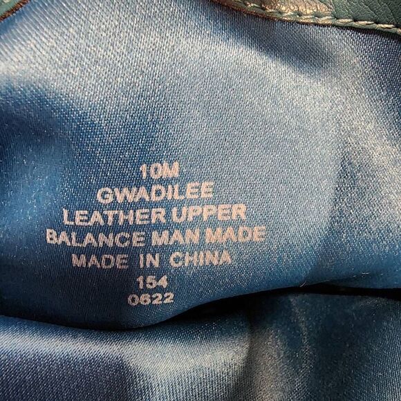 GUESS Adilee Teal Chain Pleated Peep Toe Stiletto Leather Booties Size 10 - Picture 10 of 10